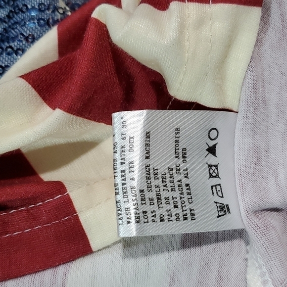 NWOT Crazy Train patriotic Sparkle Spangled bling sequin Tank top sz Small - Med - Picture 9 of 9